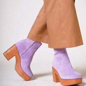 Charlotte Stone Paz Lilac suede boots size 9 worn once! Sold out!